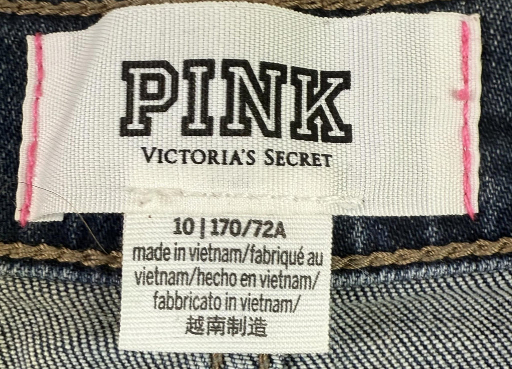 PINK Victoria's Secret womens cut-off high rise shorts Sz 10 stretch Distressed