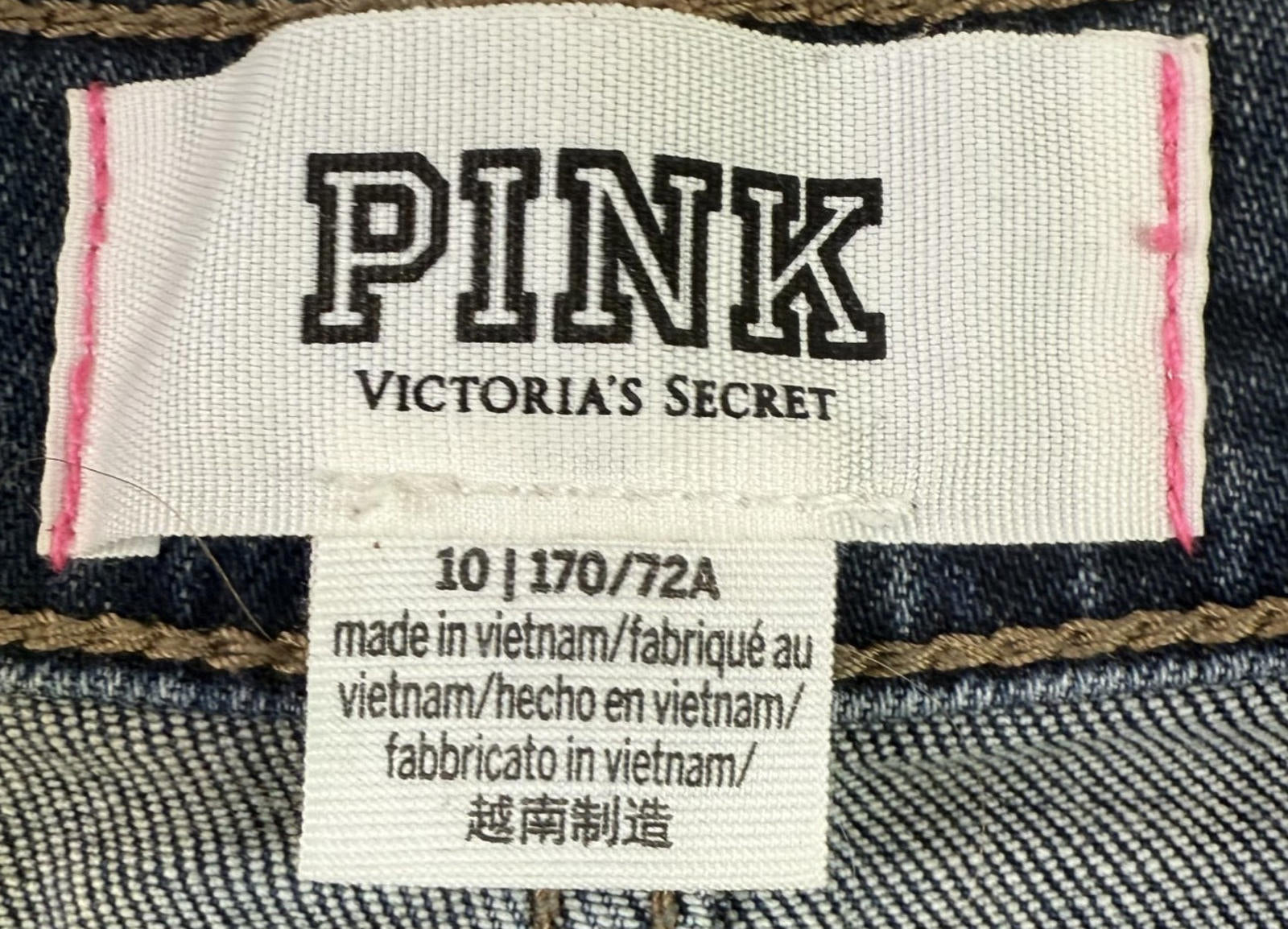PINK Victoria's Secret womens cut-off high rise shorts Sz 10 stretch Distressed