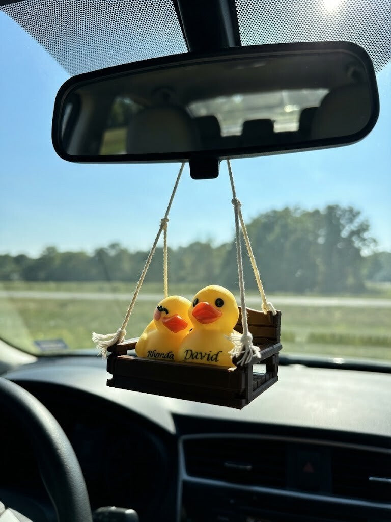 3D Printed Porch Swing Rearview Mirror Hanger for our Couple Ducks