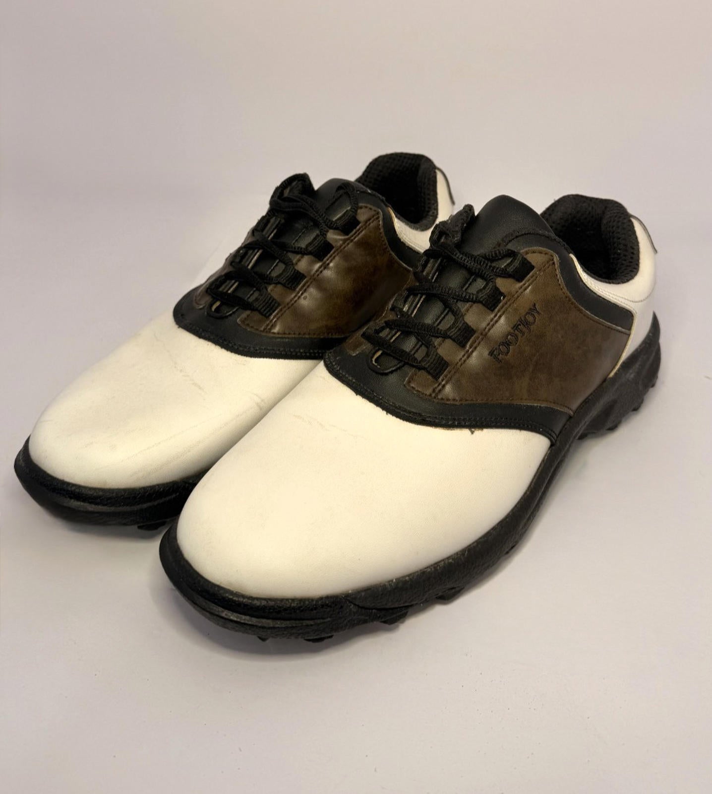Footjoy White, Brown & Black Golf Shoes Size 11 M - Pre-owned