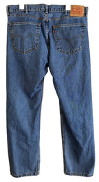 Levis Jeans Mens 38x32 Blue 505 Regular Fit Straight Leg Cotton Denim Casual