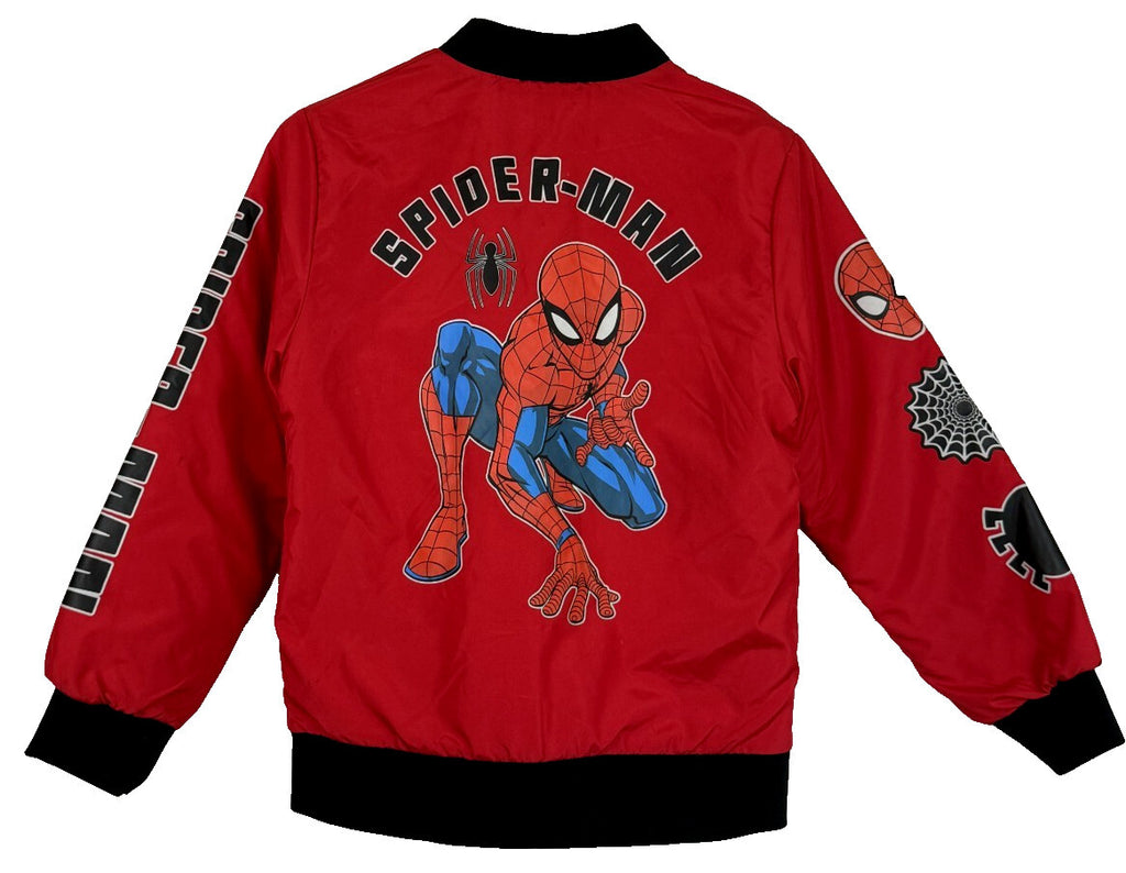 Marvel Spiderman Quilted Lightweight Jacket Boys Size  10 / 12 Full Zip