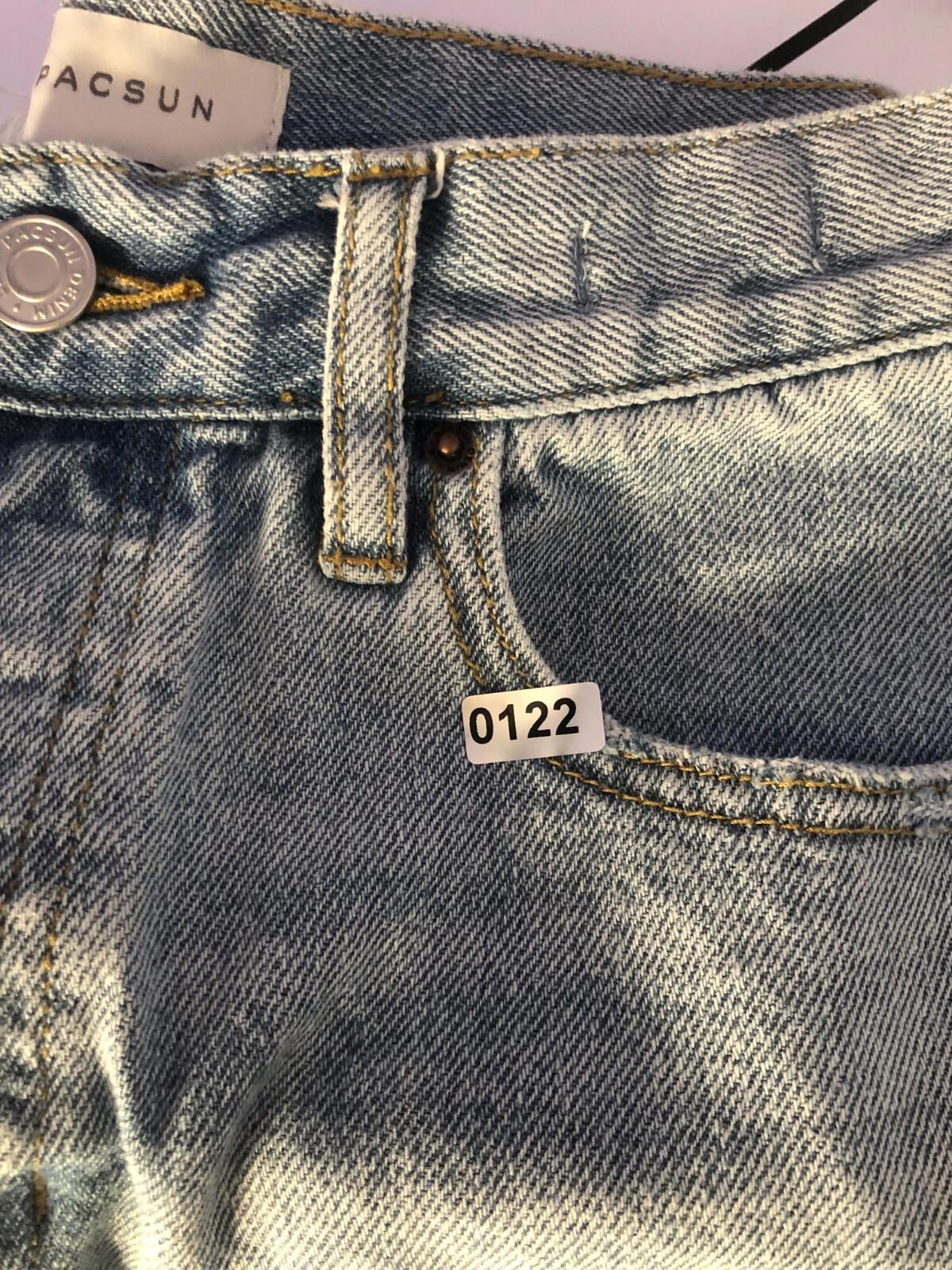 PacSun Shorts Womens 24 Vintage High Rise Cut-Off Blue Jean Distressed Denim