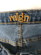 Reign Jeans Womens 14 Blue Skinny Leg Slim Fit Mid  Dark Wash Stretch