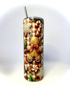 20 oz Gingerbread Men Stainless Steel Tumbler with Lid, Straw