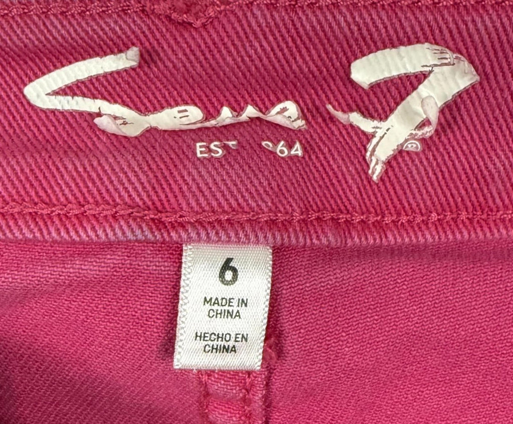 Seven7 Jeans Womens 6 Pink Denim Slim Straight Mid Rise Colorful Retro 30x28