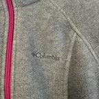 Columbia Jacket Womens Sz XS Gray Pink Accents Full Zip Pockets Fleece Outdoor