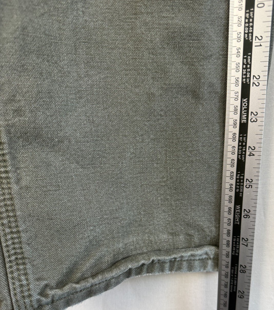 Carhartt Men Flannel Lined Pants 34x30 Loose Fit BN0111-M Green Gray
