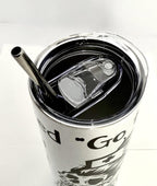 20 oz Skeleton Nurse Stainless Steel Tumbler with Lid, Straw