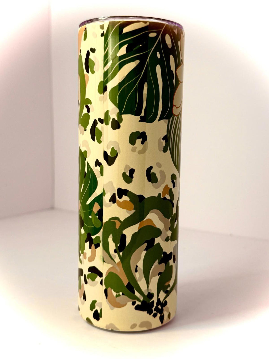 20 oz Flowers Stainless Steel Tumbler with Lid, Straw