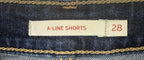 Levis A-Line Denim Shorts Dark Blue Size 28 Women's Classic 5-Pocket