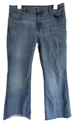 Levis 515 Boot Cut Stretch Blue Jeans Womens Sz 12 Short Raw Hem