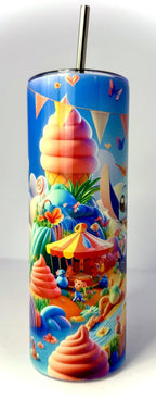 20 oz Stitch Stainless Steel Tumbler with Lid, Straw