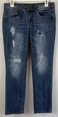Dollhouse Jeans Womens 9 Blue Distressed Charley Skinny Fit Stretch Denim Pants