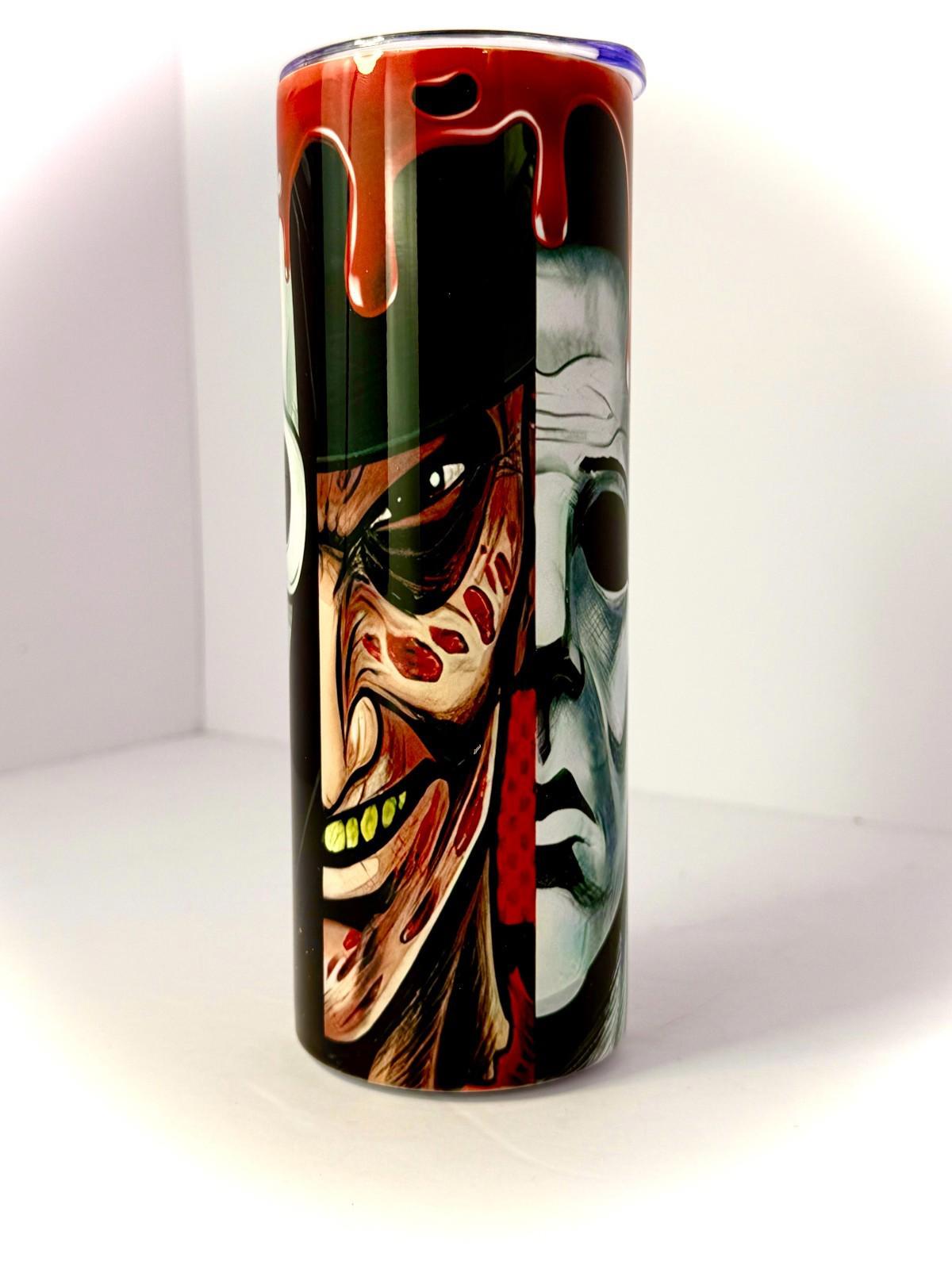 20 oz Blood Drip Killers Stainless Steel Tumbler with Lid, Straw Halloween