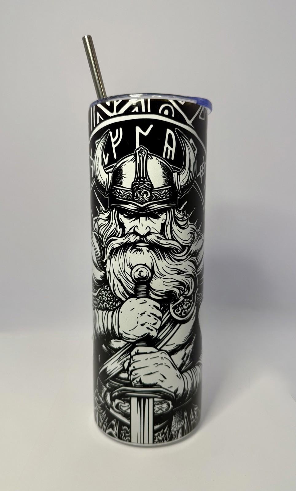20 oz Viking Stainless Steel Tumbler with Lid, Straw