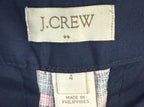J Crew Striped Womens Shorts Size 4 Preppy Mid Rise 100% Cotton Dark Blue Coral