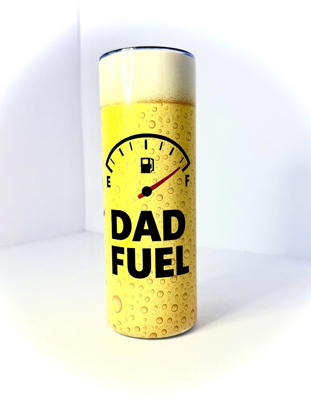 20 oz Dad Fuel Stainless Steel Tumbler with Lid, Straw - Beer