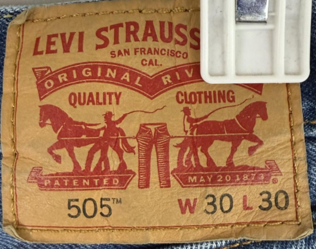 Levi's 505 Mid Blue Denim Straight Leg Jeans Zip Fly Mid Rise Men's W30 L30