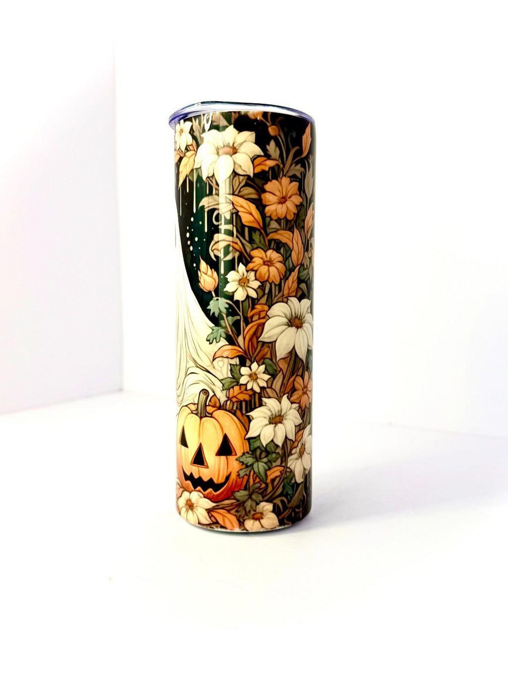 20 oz Autumn Ghost Stainless Steel Tumbler with Lid, Straw