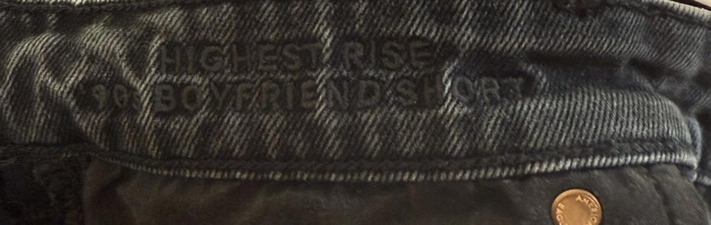 American Eagle Womens Size 12 Highest Rise 90's Boyfriend Shorts Stretch Black