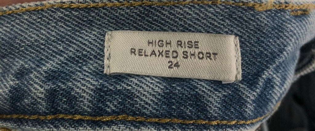 PacSun Shorts Womens 24 Vintage High Rise Cut-Off Blue Jean Distressed Denim
