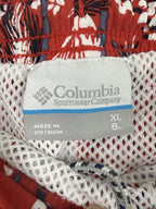 Columbia PFG Board Shorts Mens XL Red White Blue Floral Swim Trunks Mesh