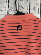 FootJoy Shirt Mens XL Pink Salmon Short Sleeve Embroidery Performance Golf Polo