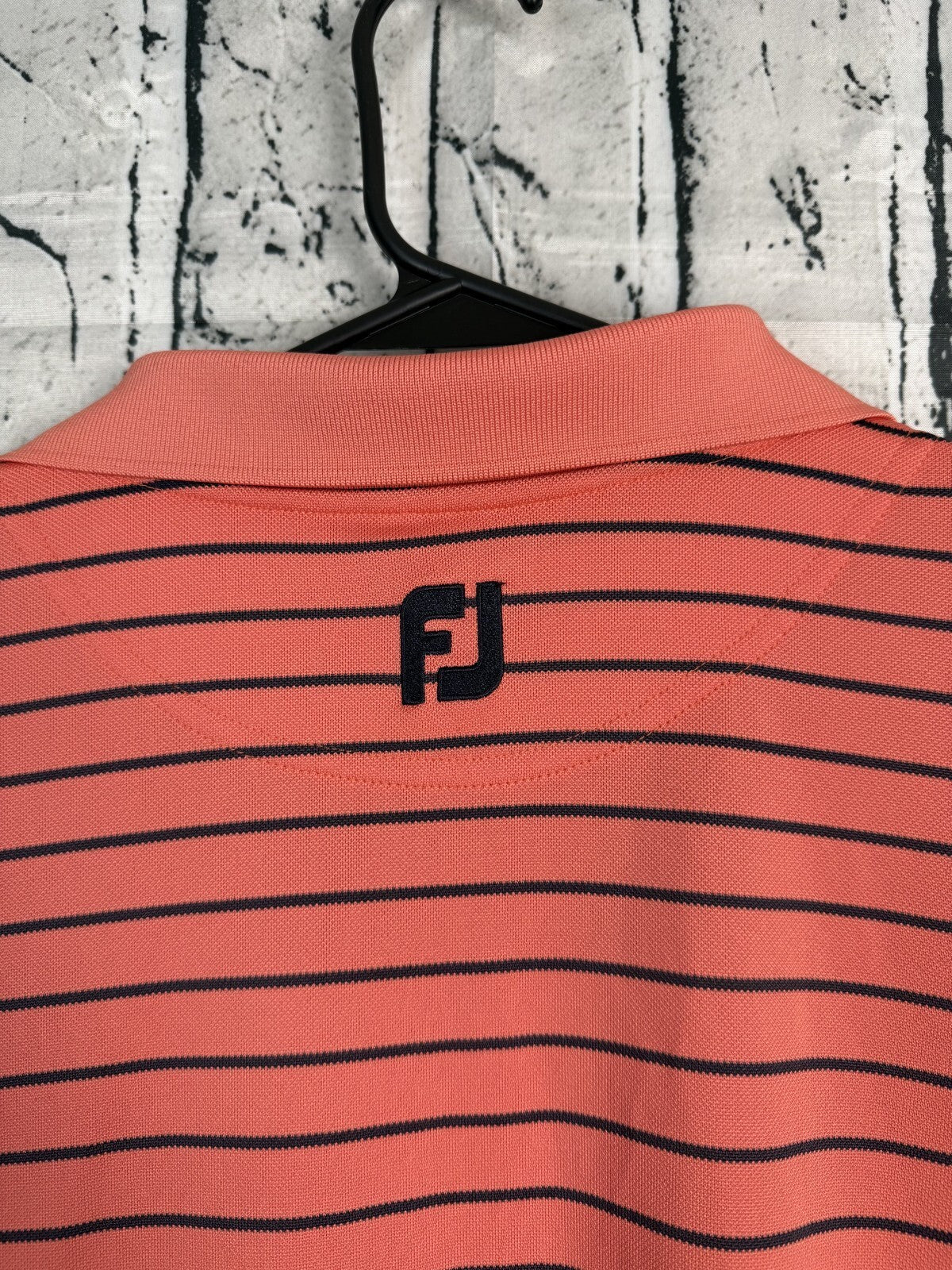 FootJoy Shirt Mens XL Pink Salmon Short Sleeve Embroidery Performance Golf Polo