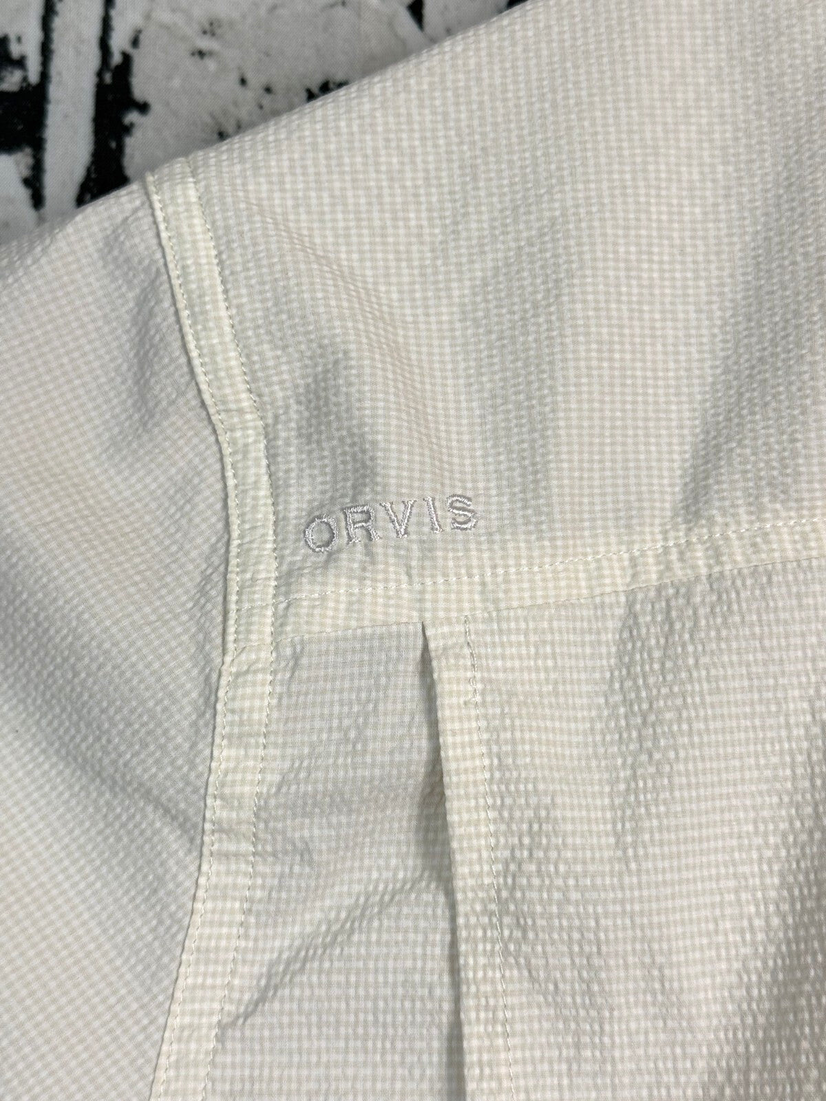 Orvis Open Air Caster Ventilated Short Sleeve Fishing Shirt Mens Sz Medium Cream