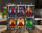 20 oz Superheros Stainless Steel Tumbler with Lid, Straw - Kids