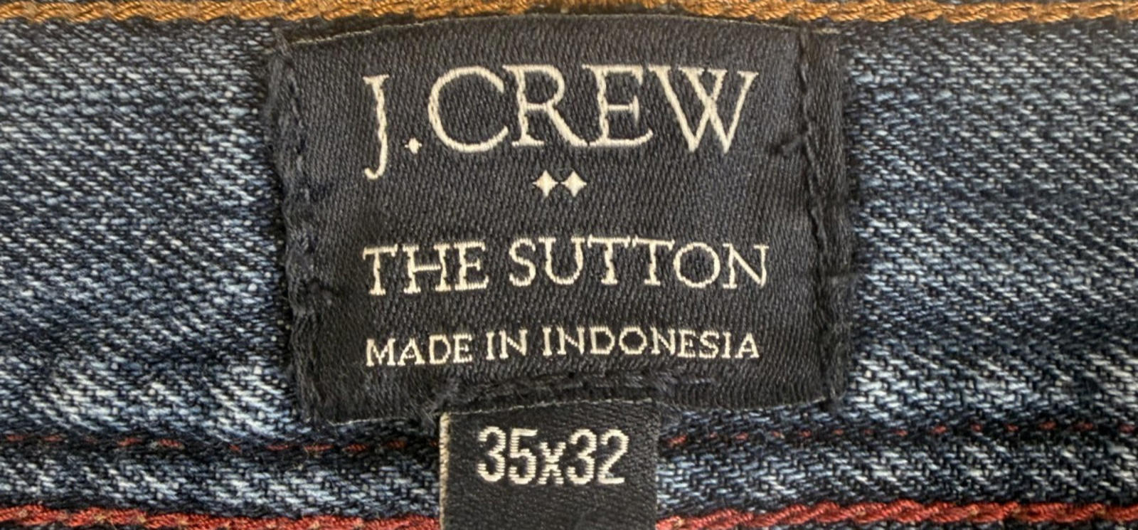 35X32 J. CREW Blue "Sutton" Denim Jeans Men's Size 35X32