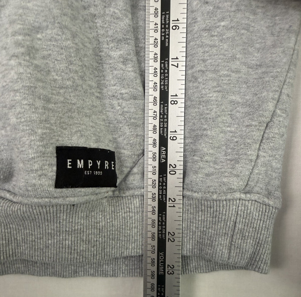 Empyre Girls Hoodie Sz Large - Checkered Sleeves - Rose - Grey
