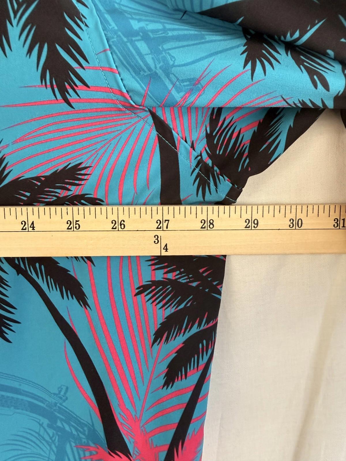 Retro Rifle Men’s 3xl Button Up Shirt High Crown Palm Tree Vice City GTA Style