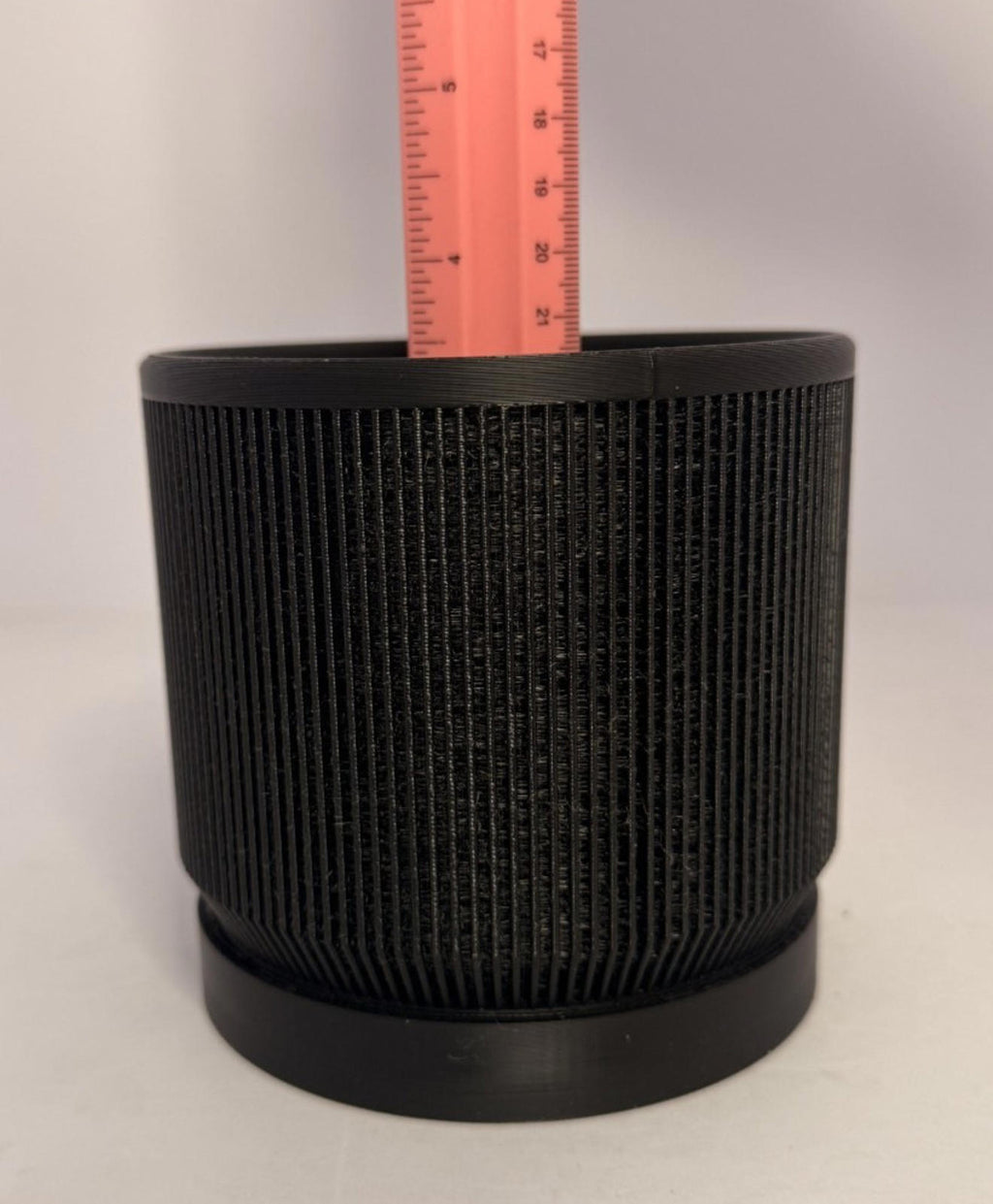 3D Printed Modern Planter - 4 Inch - Indoor - Black with removable bottom
