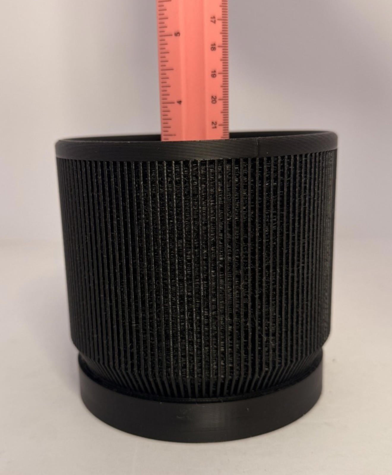3D Printed Modern Planter - 4 Inch - Indoor - Black with removable bottom