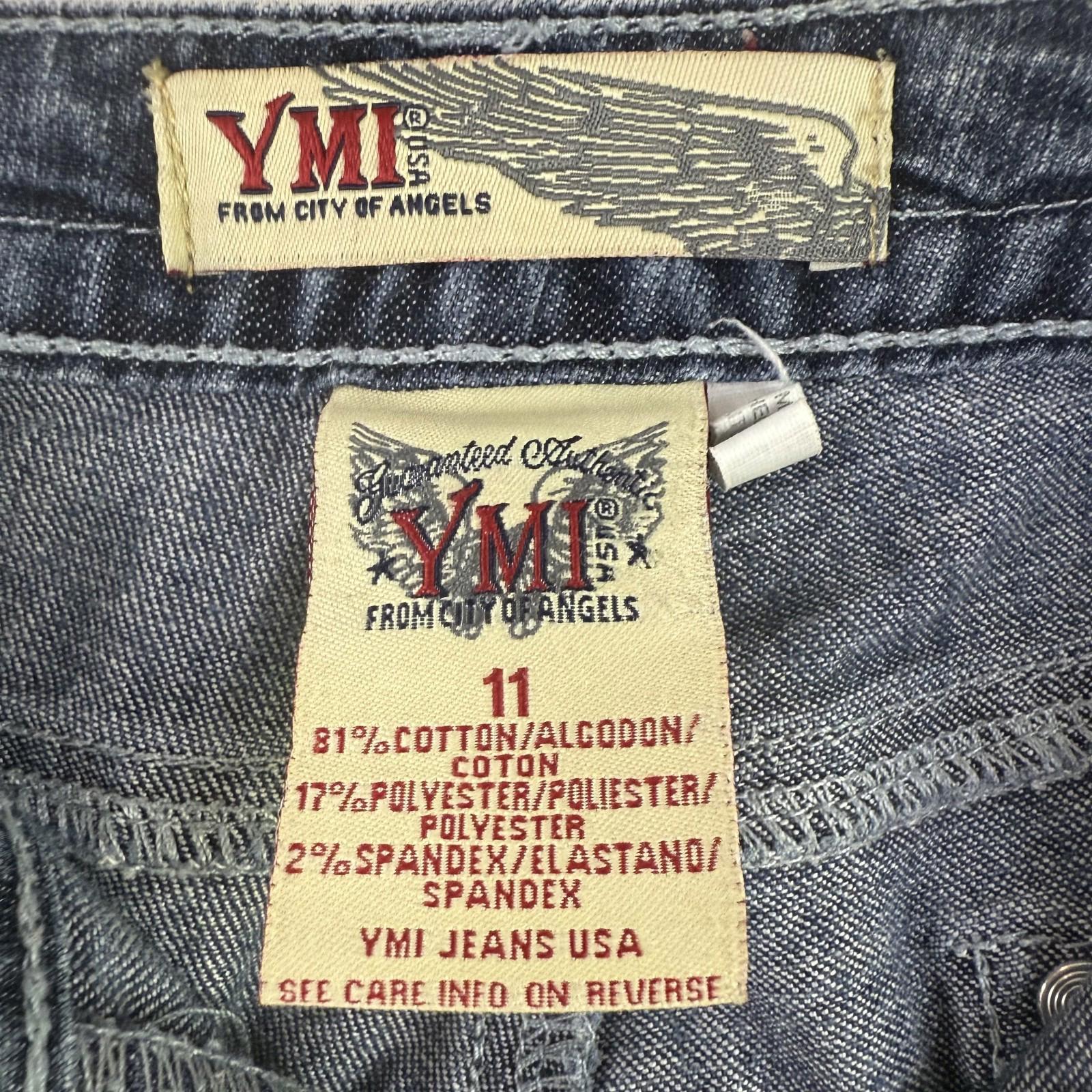 YMI jeans womens size 11 wanna betta butt skinny cropped low rise stretch blue