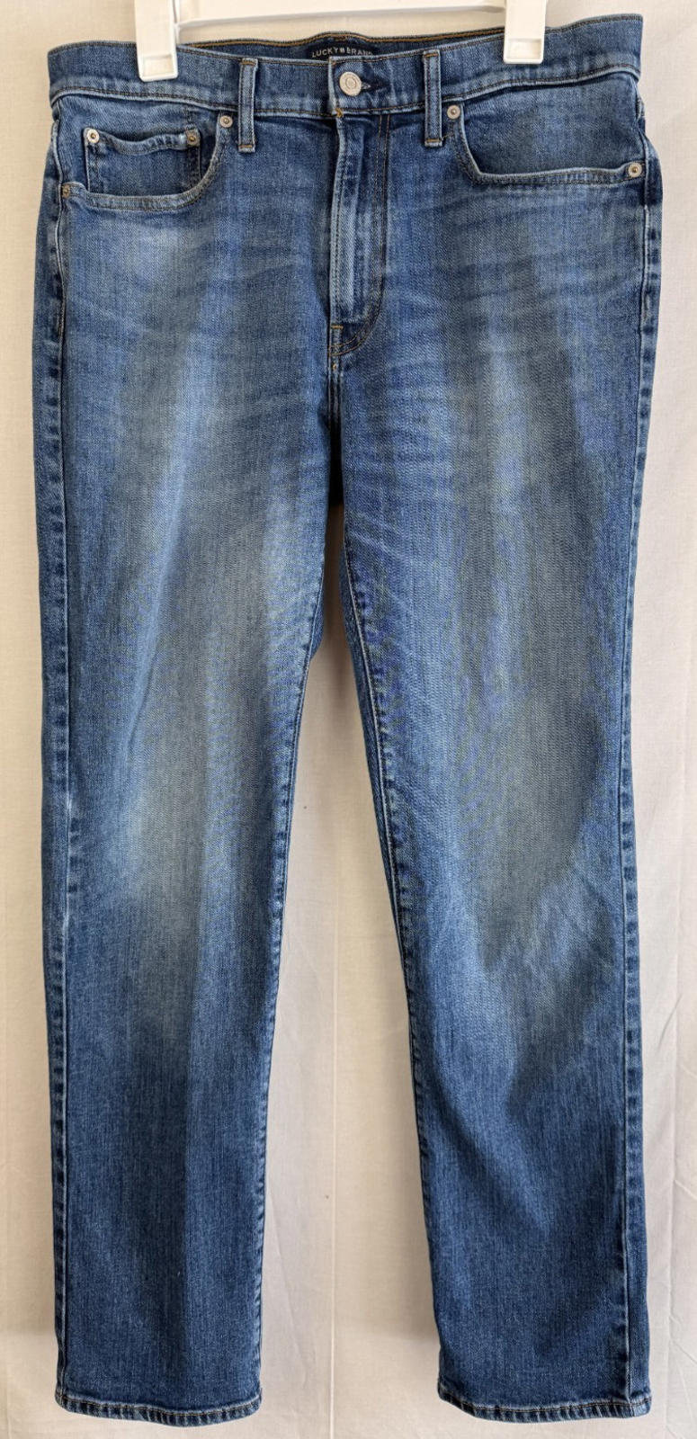 Lucky Brand 121 Slim Straight Jeans Men’s 34x32 Medium Wash Stretch Denim