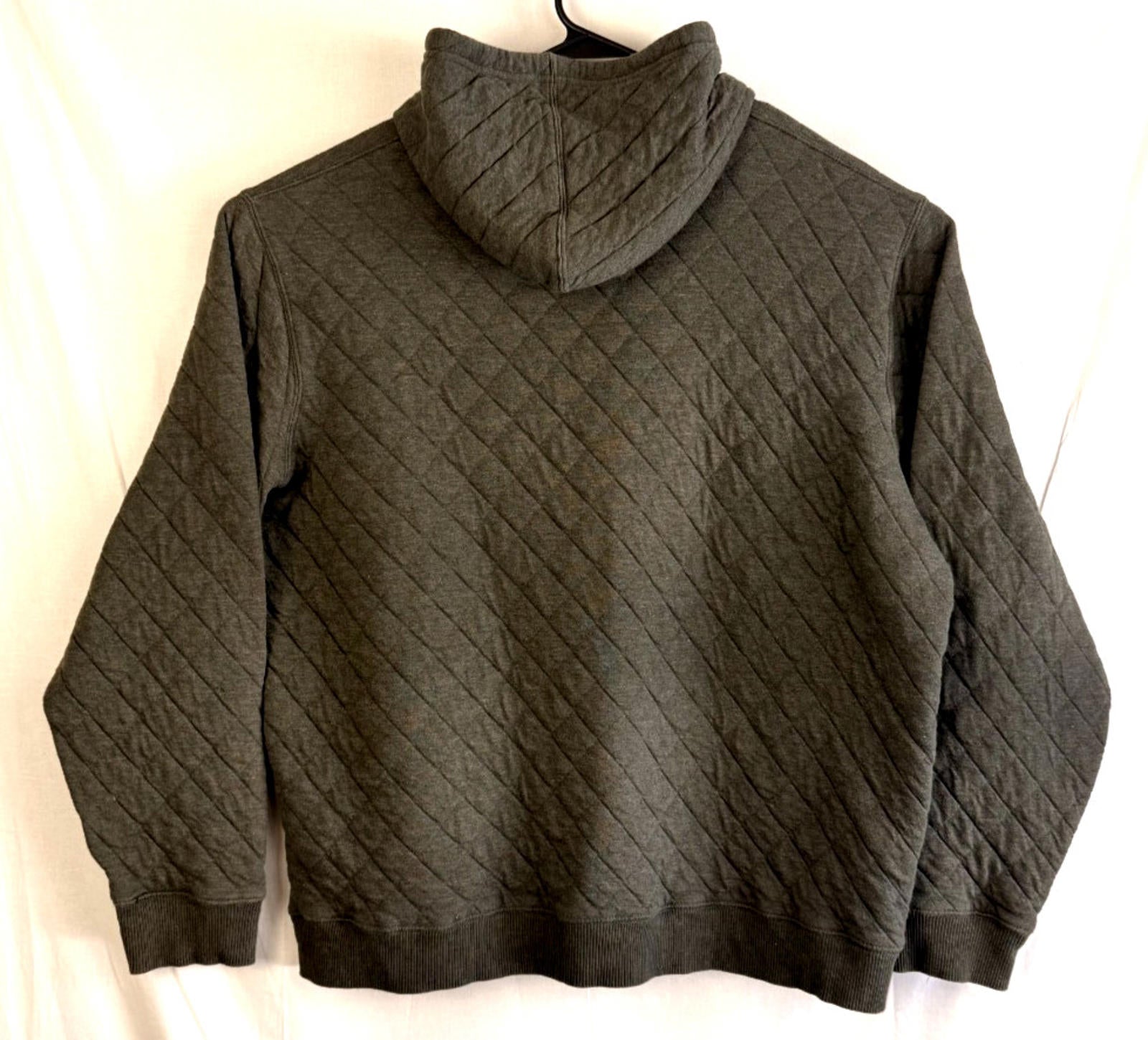 Eddie Bauer Mens Full Zip Hoodie T2XL Quilted Green