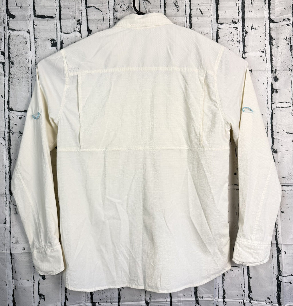 Orvis Open Air Caster Ventilated Long Sleeve Fishing Shirt Mens Size M Cream