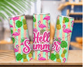 20 oz Hello Summer Stainless Steel Tumbler with Lid, Straw