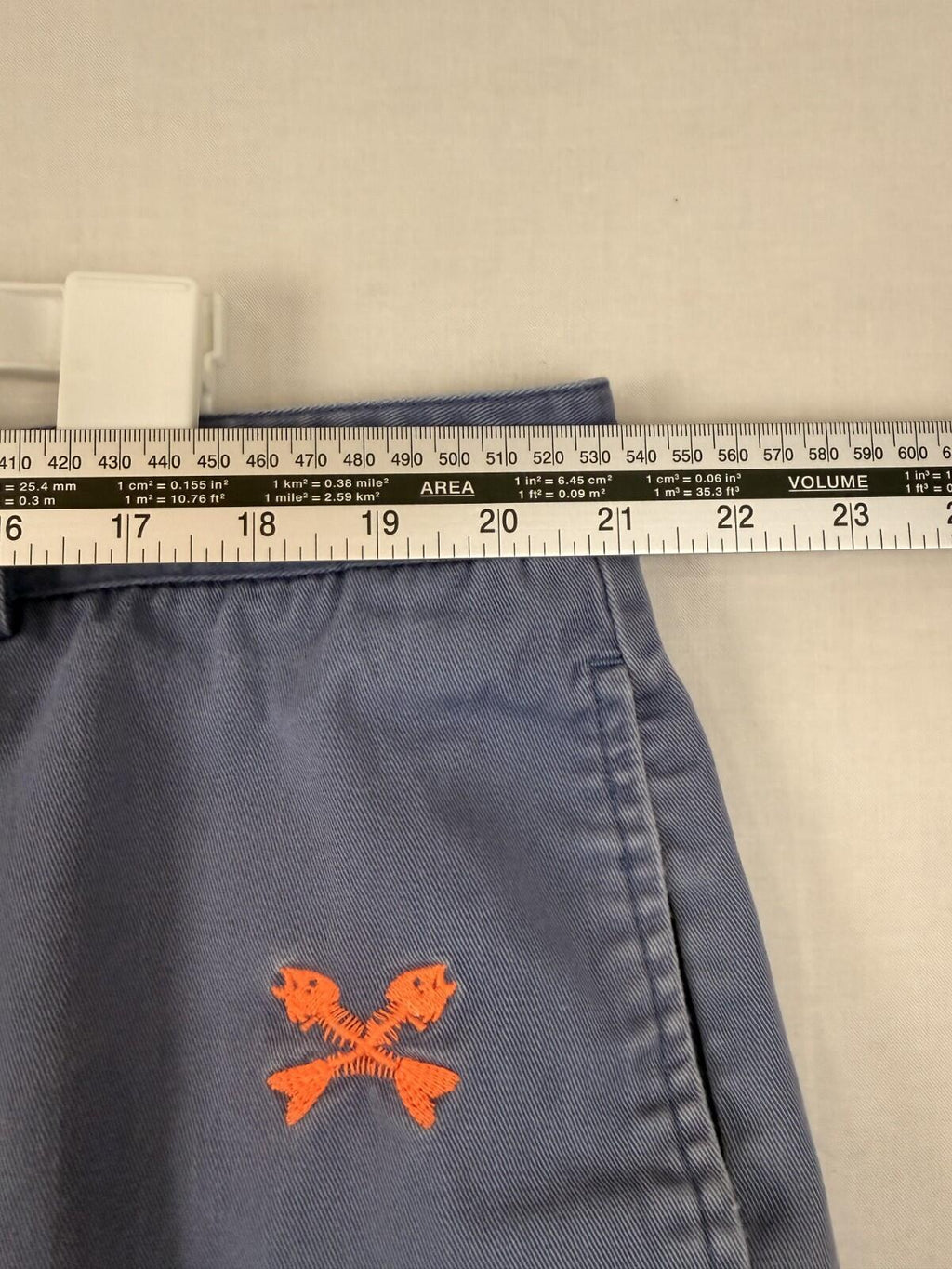 Vineyard Vines Shorts Mens Sz 42 Blue Breaker Embroidered Fish Bones Chino