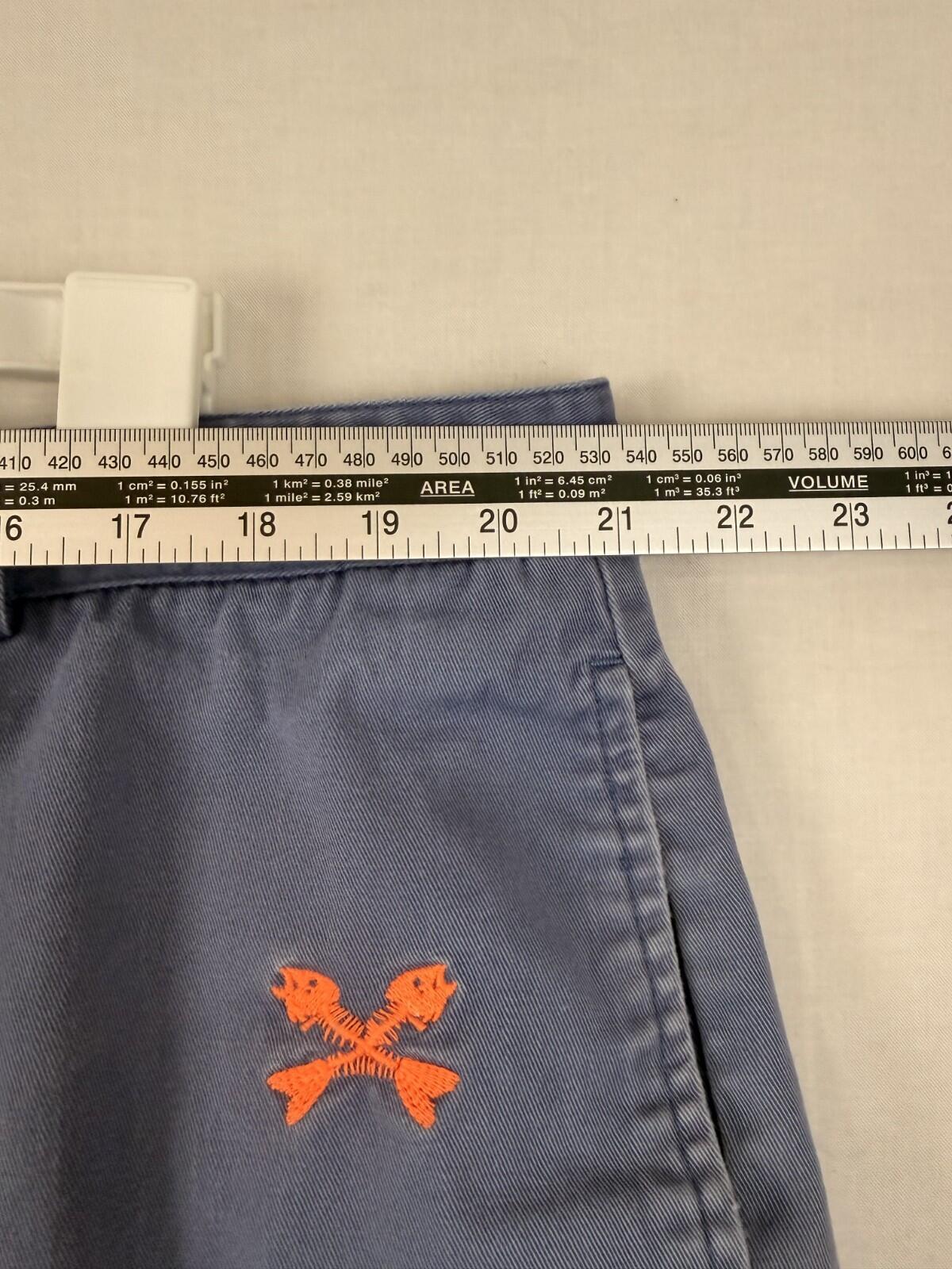 Vineyard Vines Shorts Mens Sz 42 Blue Breaker Embroidered Fish Bones Chino