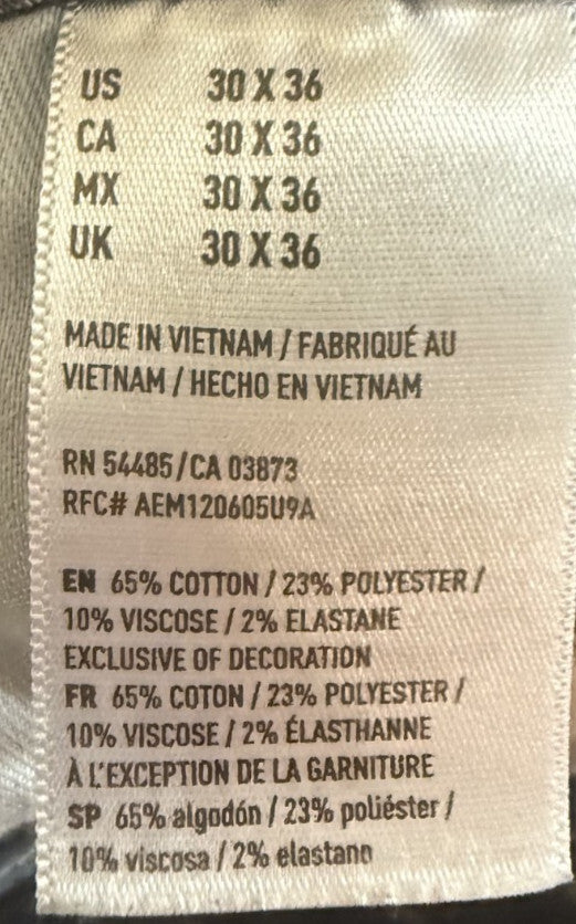 American Eagle Outfitters Extreme Flex Original Straight Mens Jeans 30x36