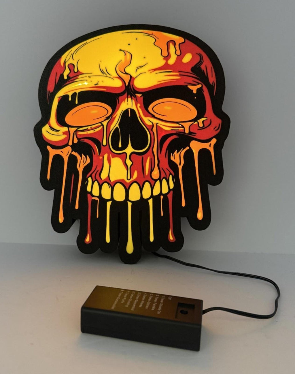 Melting Skull Light Box - 8 1/2 Inch - Multiple Modes - Halloween Horror Scary