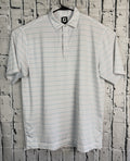 FJ FootJoy Polo Shirt Mens Size XL Light Blue Striped Casual Golf Short Sleeve
