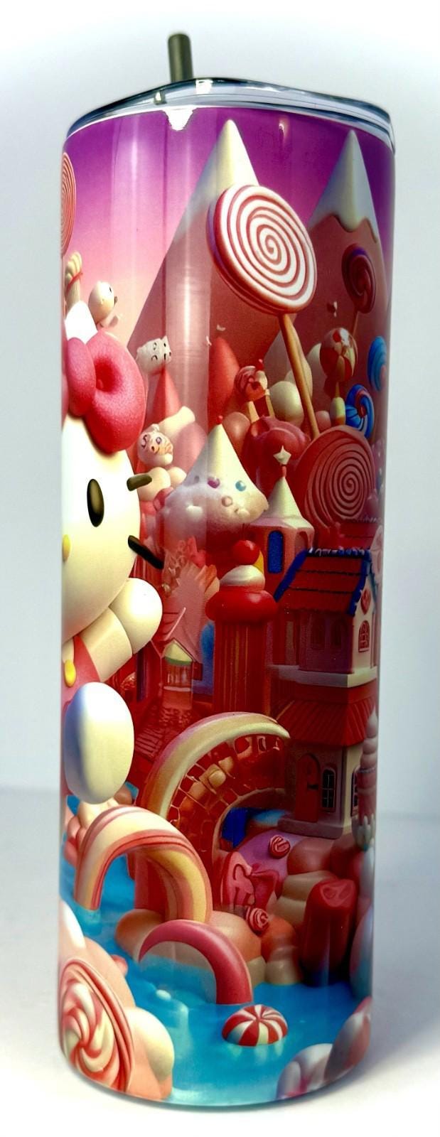 20 oz Hello Kitty Stainless Steel Tumbler with Lid, Straw