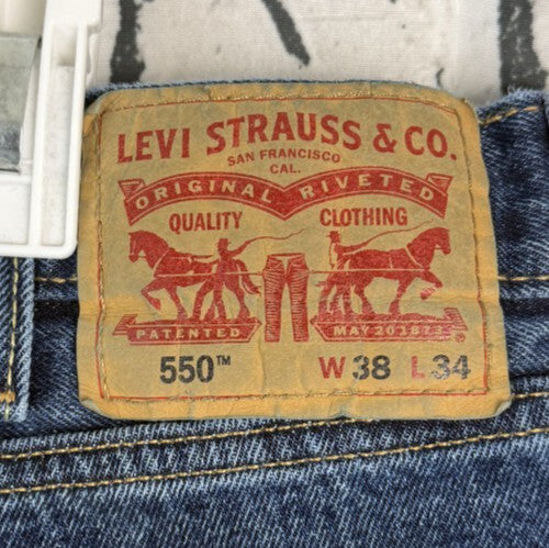 Levis 550 Relaxed Fit Mens Jeans 38x34 Dark Wash Blue Denim Sameday Shipping