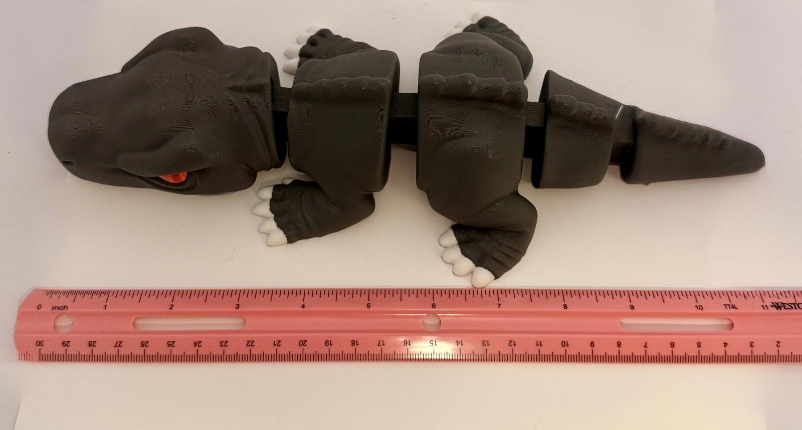 Large 3D Printed Articulated T-Rex – Flexible Toy Figurine - 12 Inches