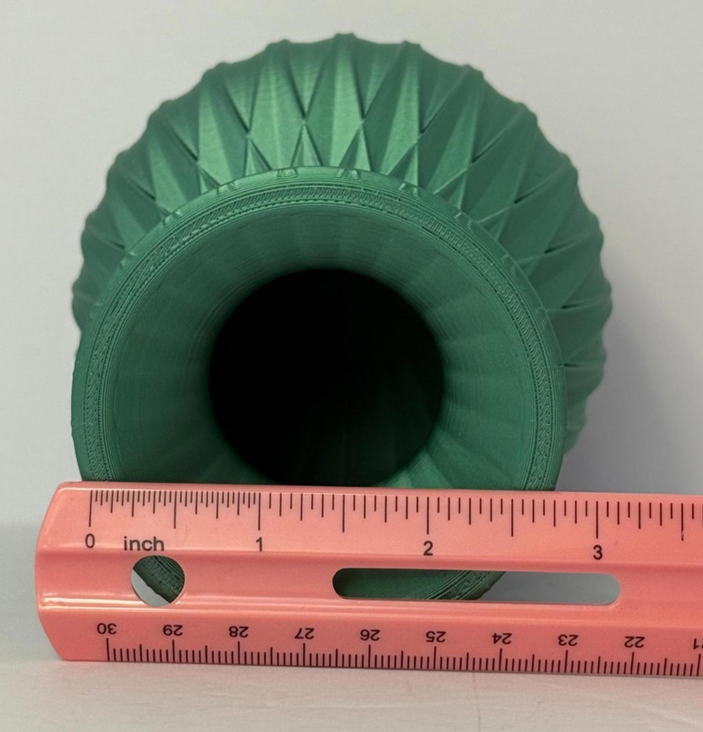 Emerald Green Vase - 3D Printed in PLA Plastic - 7 inches Tall